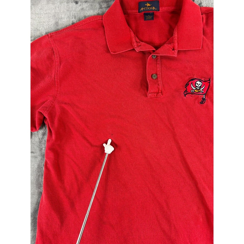 Vintage Antigua Tampa Bay Buccaneers Polo Shirt Large NFL Red Embroidered Logo - Picture 4 of 9